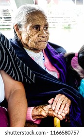 Old Mexican Seat Woman Portrait. Mexico, June 2015.