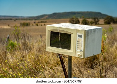 Old Microwave Oven Used As A Mailbox In Rural Australia