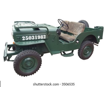 Old Military Jeep Isolated
