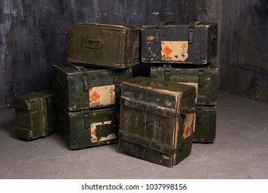 Old Military Wooden Box 