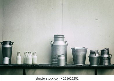 Old milk jugs, cans and bottles 