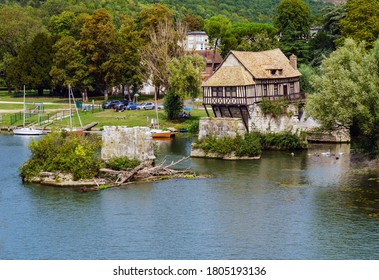 The Old Mill (le Veux Moulin) On The Vernon Broken Bridge On Seine River - Vernon, Normandy, France