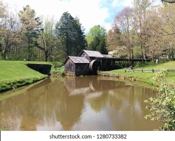 Old Mill On River With Water Wheel