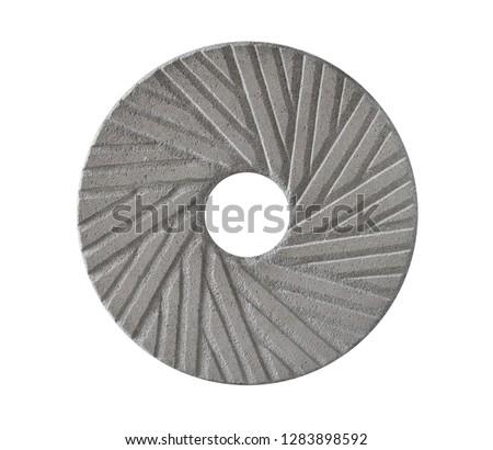 The old millstone on white background, isolated .