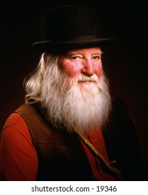 Old miner man with white beard kinda looks like santa...!