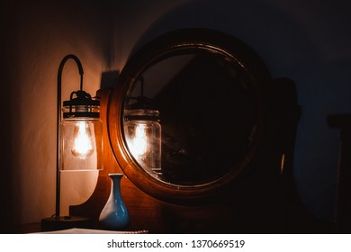 old mirror into interior 