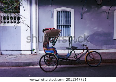 Old Model cycle Rickshaw in India 