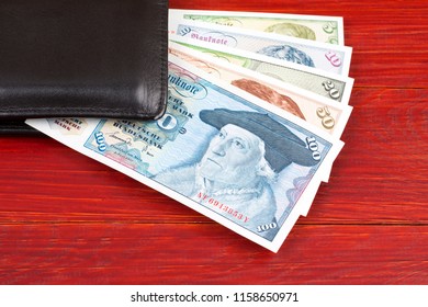 Old Money From West Germany In The Black Wallet 
