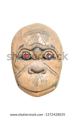 old monkey mask, isolate
