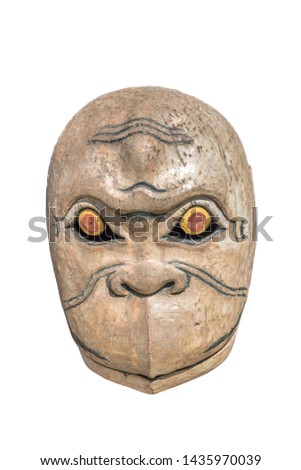 old monkey mask, isolate on white 