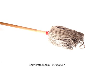 Old Mop Isolated On White Background