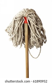 Old Mop Isolated On White Background