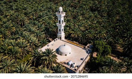 An Old Mosque In The Al Ain Oasis, Aerial View