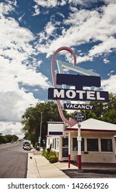 Old Motel Sign On Route 66, USA