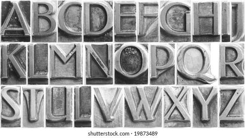 Old Movable Type Full Alphabet Set