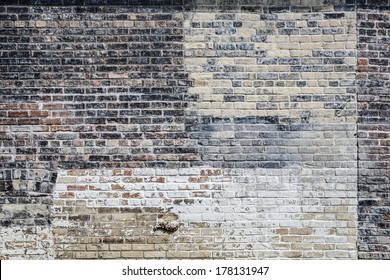 Old multi colored brick wall