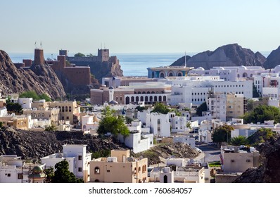 Old Muscat Original Historic City Of Muscat On The Coast In The Gulf Of Oman. It Is Separated From The Rest Of Modern Muscat By Coastal Mountains - Muscat, Oman