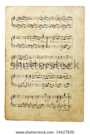 old musical note' page