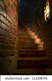 Old Narrow Stairway, Medieval Castle Interior