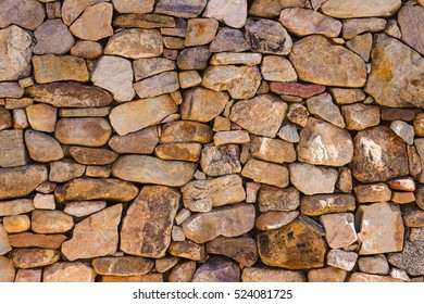 Old, Natural Rock Wall From Old Salem Museum And Gardens In Winston-Salem, NC.