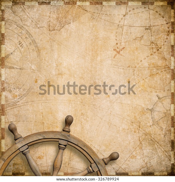 Old Nautical Map Steering Wheel Stock Photo 326789924 | Shutterstock