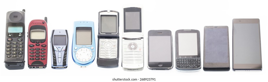 Old and new Mobile phones, smartphone