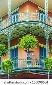 Old New Orleans Houses In French Quarter