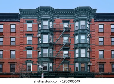 Old New York Apartment Building With External Fire Escape