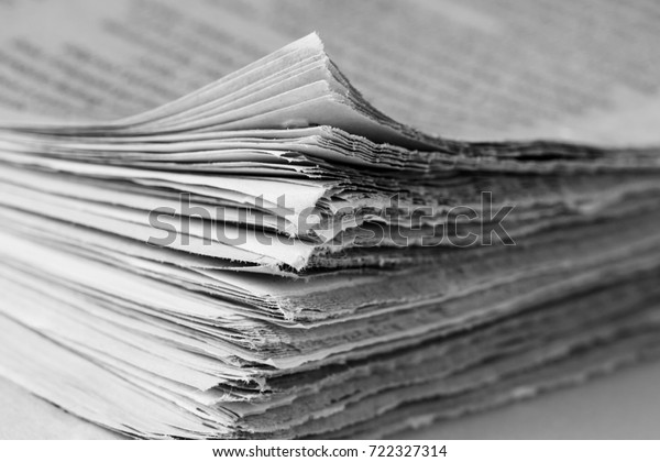 Old Newspaper Black White Stock Photo (Edit Now) 722327314