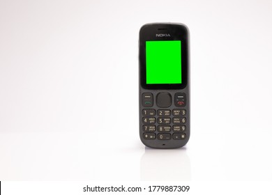 Old Nokia Moblie Phone In White Background