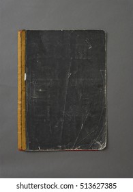 Old Notebook Cover On Grey Background