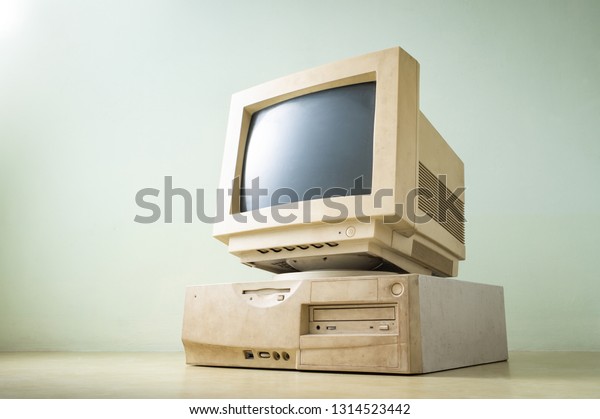 Old Obsolete Computer Set On Floor Stock Photo (Edit Now) 1314523442