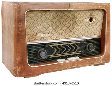 Old Obsolete Wooden Radio Cutout