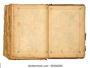 Old Open Book Isolated On White