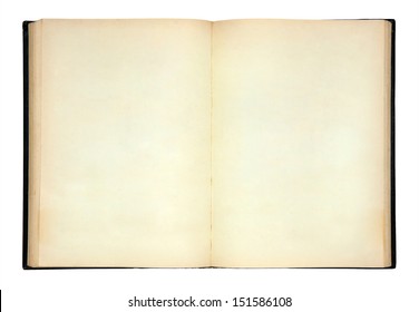 Old Open Book On White Background