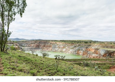 Old Open Cut Gold Mine Now Full With Water And No Longer Used At Ravenswood, Queensland, Australia