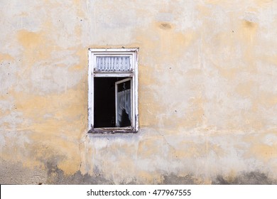 Old Open Window At An Abandoned House