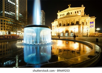 Old Opera In Frankfurt At Night