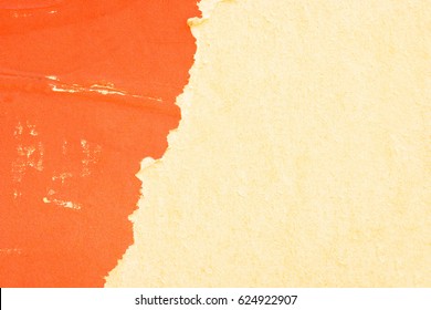 Old orange yellow paper grunge texture background backdrop ripped torn creased crumpled posters surface