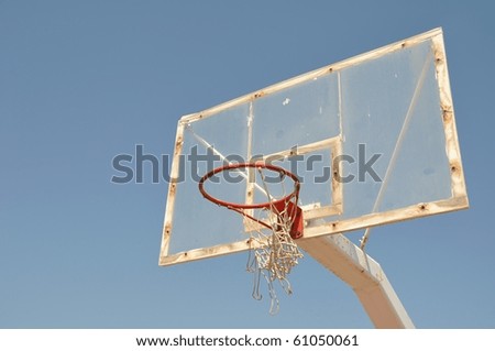 Similar – Foto Bild Basketballkorb und blauer Himmel auf der Straße