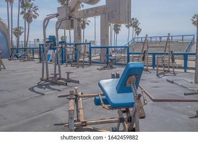 Old Outdoor Gym At Muscle Beach In Los Angeles, USA. Royalty Free Stock Photo.