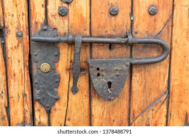 Old Padlock Wooden Door Stock Photo 1378488791 