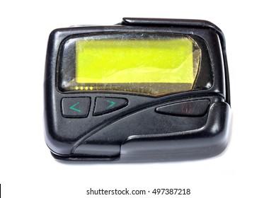 Old Pager On A White Background