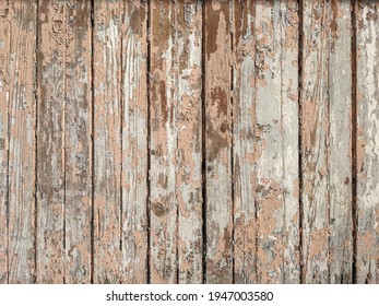 Old Paint Layers On Wooden Boards. Grunge. Beautiful Semi-antique Background.