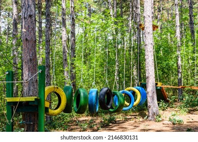 Old painted car tires at obstacle course - Powered by Shutterstock