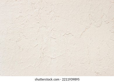 Old Painted Plaster Cream Wall, Concrete Texture. Abstract Background