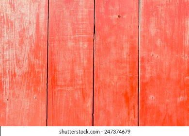 Old Painted Red Wood Wall - Texture Or Background