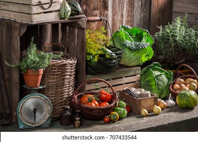 Old Pantry Full Of Supplies For The Winter