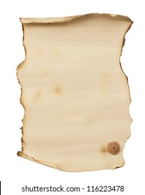 old paper burns  scroll isolated on white - Shutterstock ID 116223478