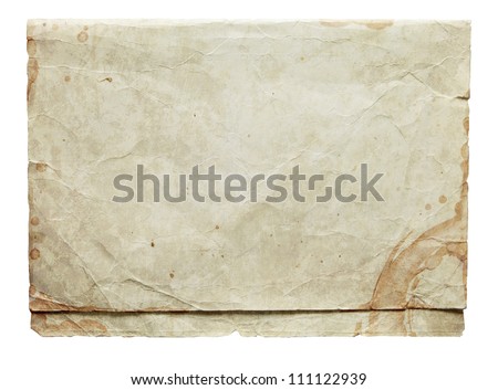 old paper cards with clip isolated on white